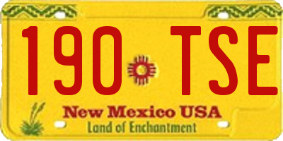 NM license plate 190TSE