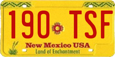 NM license plate 190TSF
