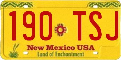 NM license plate 190TSJ