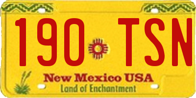 NM license plate 190TSN