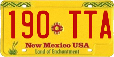 NM license plate 190TTA