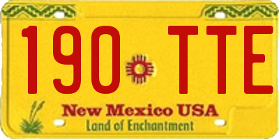 NM license plate 190TTE