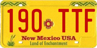 NM license plate 190TTF