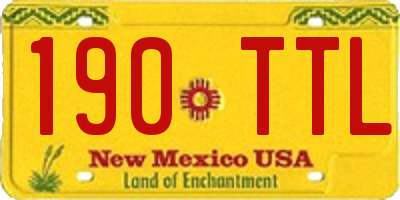 NM license plate 190TTL