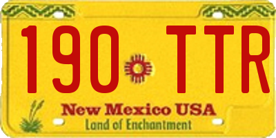 NM license plate 190TTR