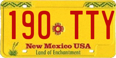 NM license plate 190TTY