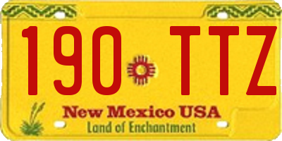 NM license plate 190TTZ