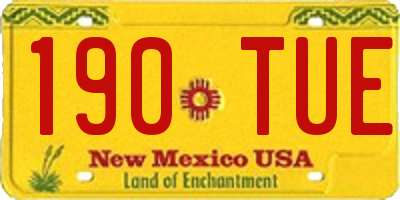 NM license plate 190TUE