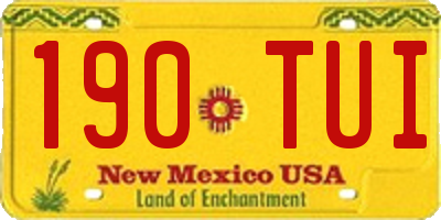NM license plate 190TUI