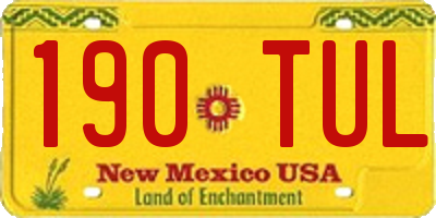 NM license plate 190TUL