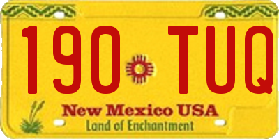NM license plate 190TUQ