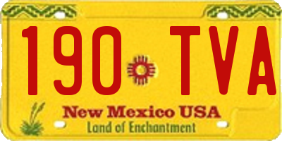 NM license plate 190TVA