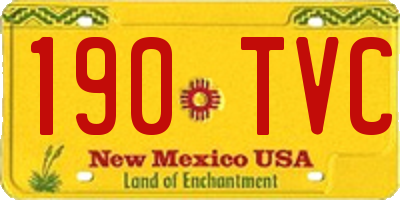 NM license plate 190TVC