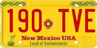 NM license plate 190TVE