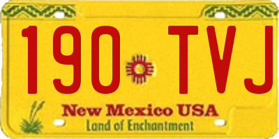 NM license plate 190TVJ