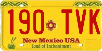 NM license plate 190TVK