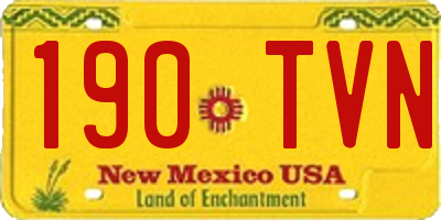 NM license plate 190TVN