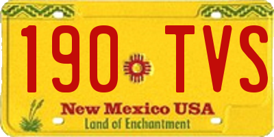 NM license plate 190TVS