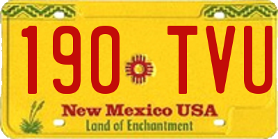 NM license plate 190TVU