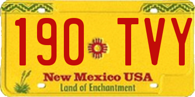 NM license plate 190TVY