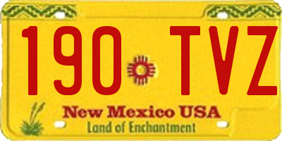 NM license plate 190TVZ