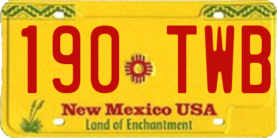 NM license plate 190TWB