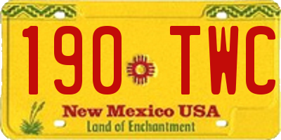 NM license plate 190TWC