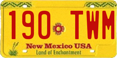 NM license plate 190TWM