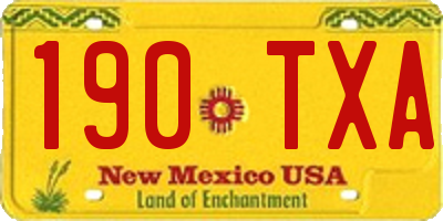 NM license plate 190TXA
