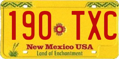 NM license plate 190TXC