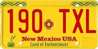 NM license plate 190TXL