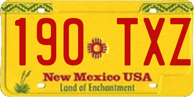 NM license plate 190TXZ
