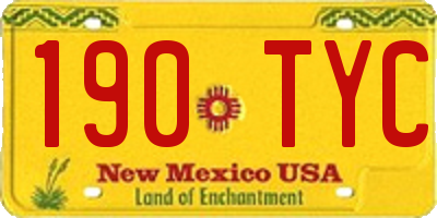 NM license plate 190TYC