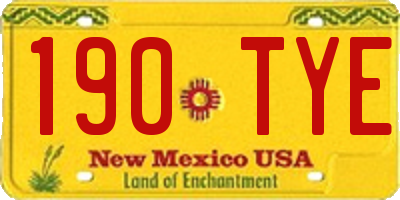 NM license plate 190TYE
