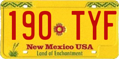 NM license plate 190TYF