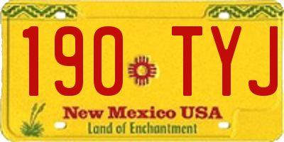 NM license plate 190TYJ