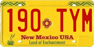 NM license plate 190TYM