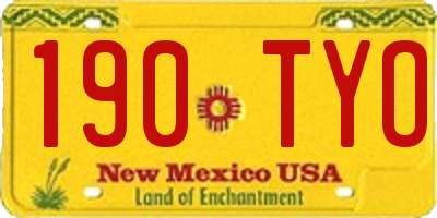 NM license plate 190TYO
