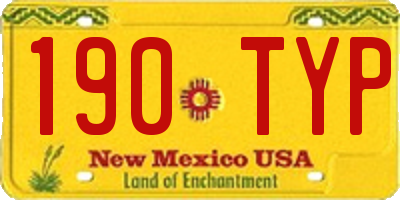 NM license plate 190TYP
