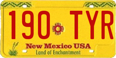 NM license plate 190TYR