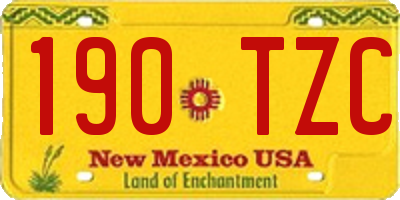 NM license plate 190TZC