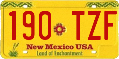 NM license plate 190TZF