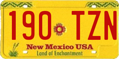 NM license plate 190TZN