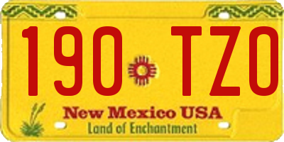 NM license plate 190TZO