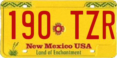 NM license plate 190TZR