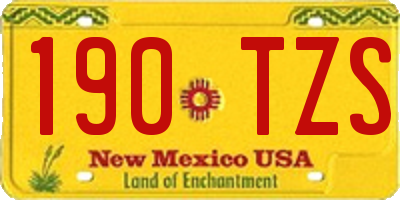 NM license plate 190TZS