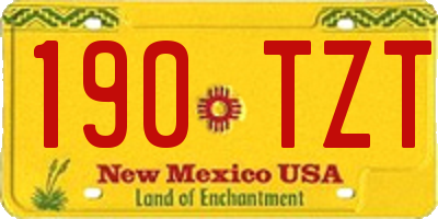 NM license plate 190TZT