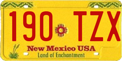 NM license plate 190TZX