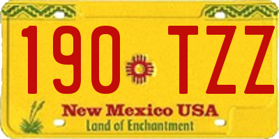 NM license plate 190TZZ