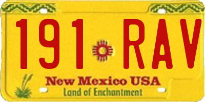 NM license plate 191RAV